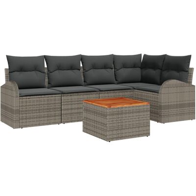 vidaXL 6 Elementowy Zestaw Sof Ogrodowych z Poduszkami Szary Polirattan Akacja, vidaXL 2-osobowa Sofa Ogrodowa z Przechowywaniem i Poduszkami Szary .. vidaXL 6 Elementowy Zestaw Sof Ogrodowych z Poduszkami Szary Polirattan Akacja, vidaXL 2-osobowa Sofa Ogrodowa z Przechowywaniem i Poduszkami Szary ..