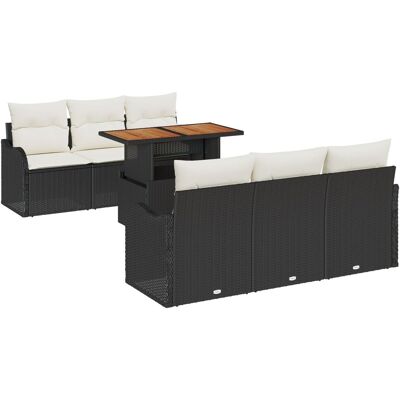 vidaXL 7-częściowy zestaw sof ogrodowych z poduszkami czarny poli rattan akacja, vidaXL 2-osobowa sofa ogrodowa z poduszkami czarny poli rattan vidaXL 7-częściowy zestaw sof ogrodowych z poduszkami czarny poli rattan akacja, vidaXL 2-osobowa sofa ogrodowa z poduszkami czarny poli rattan