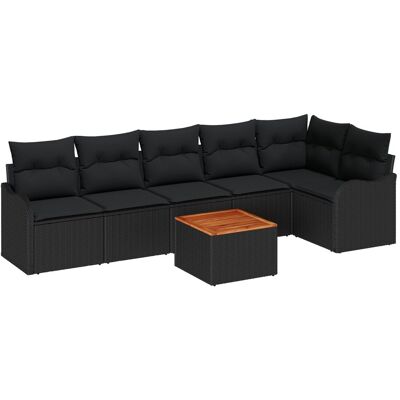 vidaXL 7-częściowy zestaw sof ogrodowych z poduszkami czarny polirattan akacja, vidaXL 2-osobowa sofa ogrodowa z miejscem na storage i poduszkami cz.. vidaXL 7-częściowy zestaw sof ogrodowych z poduszkami czarny polirattan akacja, vidaXL 2-osobowa sofa ogrodowa z miejscem na storage i poduszkami cz..