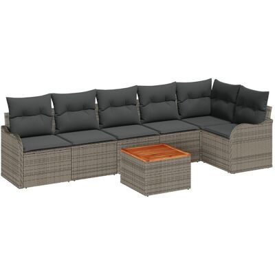 vidaXL 7-częściowy zestaw sof ogrodowych z poduszkami szary rattan akacja, vidaXL 2-osobowa sofa ogrodowa z przechowywaniem i poduszkami szary rattan vidaXL 7-częściowy zestaw sof ogrodowych z poduszkami szary rattan akacja, vidaXL 2-osobowa sofa ogrodowa z przechowywaniem i poduszkami szary rattan