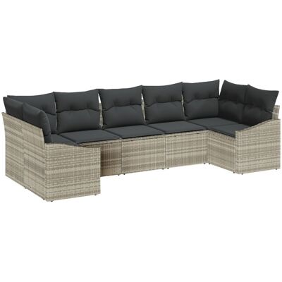 Zestaw Sofa Ogrodowa Vidaxl 7 Elementów Szary Syntetyczny Rattan Zestaw Sofa Ogrodowa Vidaxl 7 Elementów Szary Syntetyczny Rattan