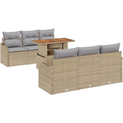 vidaXL 7-elementowy zestaw sof ogrodowych z poduszkami Beżowy Poli Rattan, vidaXL Sofa ogrodowa dla 2 osób z miejscem na przechowywanie i poduszkami.. vidaXL 7-elementowy zestaw sof ogrodowych z poduszkami Beżowy Poli Rattan, vidaXL Sofa ogrodowa dla 2 osób z miejscem na przechowywanie i poduszkami..