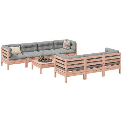 Zestaw sofa ogrodowych vidaXL z poduszkami - Drewno z dębu Douglas Zestaw sofa ogrodowych vidaXL z poduszkami - Drewno z dębu Douglas