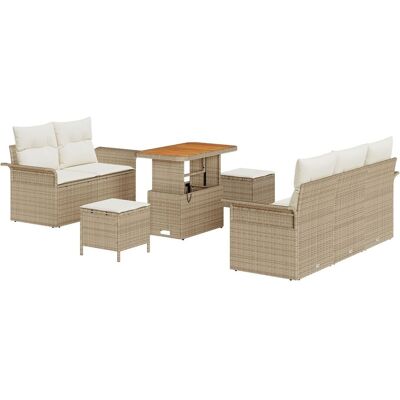 vidaXL 8-częściowy zestaw sof ogrodowych z poduszkami, beżowy, poli rattan, akacja, vidaXL 2-osobowa sofa ogrodowa z poduszkami, beżowy, poli rattan.. vidaXL 8-częściowy zestaw sof ogrodowych z poduszkami, beżowy, poli rattan, akacja, vidaXL 2-osobowa sofa ogrodowa z poduszkami, beżowy, poli rattan..
