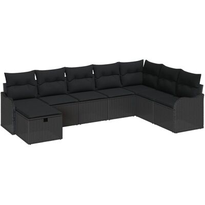 vidaXL 8-częściowy zestaw sofy ogrodowej z poduszkami czarny polirattan, vidaXL 2-osobowa sofa ogrodowa z przechowalnią i poduszkami czarny polirattan vidaXL 8-częściowy zestaw sofy ogrodowej z poduszkami czarny polirattan, vidaXL 2-osobowa sofa ogrodowa z przechowalnią i poduszkami czarny polirattan