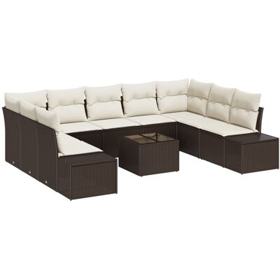 vidaXL 9-częściowy Zestaw Sof Ogrodowych z Poduszkami Szary Poly Rattan vidaXL 9-częściowy Zestaw Sof Ogrodowych z Poduszkami Szary Poly Rattan
