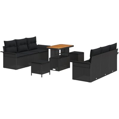 vidaXL 9 Częściowy Zestaw Sofy Ogrodowej z Poduszkami Czarny Poli Rattan Akacjowy, vidaXL 2-osobowa Sofa Ogrodowa z Poduszkami Czarny Poli Rattan, v.. vidaXL 9 Częściowy Zestaw Sofy Ogrodowej z Poduszkami Czarny Poli Rattan Akacjowy, vidaXL 2-osobowa Sofa Ogrodowa z Poduszkami Czarny Poli Rattan, v..