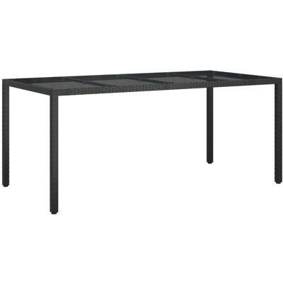 vidaXL Czarny stół jadalny ogrodowy 190x90x75 cm Polirattan vidaXL Czarny stół jadalny ogrodowy 190x90x75 cm Polirattan