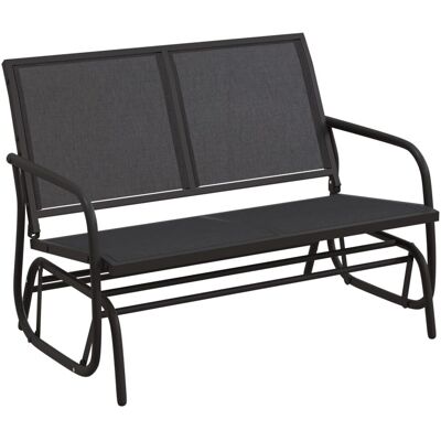 vidaXL Huśtawka ogrodowa, czarna, 120,5x76x86,5 cm, textilene i stal vidaXL Huśtawka ogrodowa, czarna, 120,5x76x86,5 cm, textilene i stal