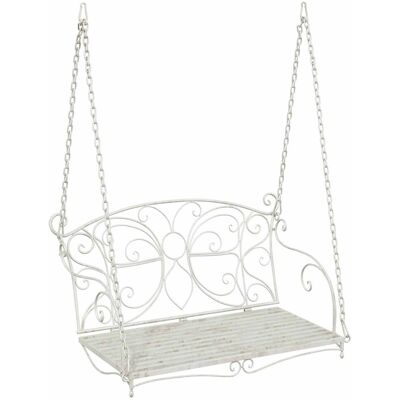 vidaXL Huśtawka Stal 105,5 x 61 x 56 cm Antyczna biel vidaXL Huśtawka Stal 105,5 x 61 x 56 cm Antyczna biel