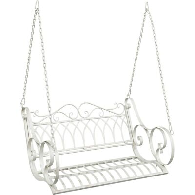 vidaXL Huśtawka Stal 109 x 75 x 59 cm Antyczna biel vidaXL Huśtawka Stal 109 x 75 x 59 cm Antyczna biel