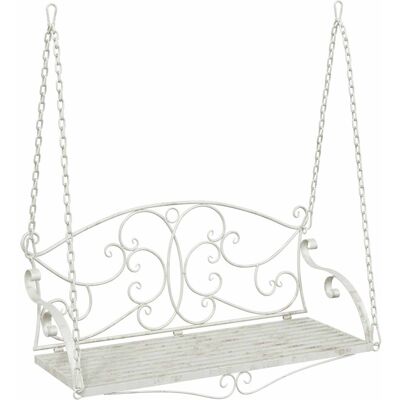 vidaXL Huśtawka Stal 110 x 52,5 x 47 cm Antyczna biel vidaXL Huśtawka Stal 110 x 52,5 x 47 cm Antyczna biel