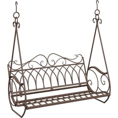 vidaXL Huśtawka Stal 112 x 60 x 126,5 cm Antyk Brązowy vidaXL Huśtawka Stal 112 x 60 x 126,5 cm Antyk Brązowy