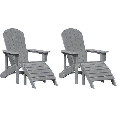 vidaXL Krzesła Adirondack z podnóżkami 2 szt. Jasnoszare HDPE vidaXL Krzesła Adirondack z podnóżkami 2 szt. Jasnoszare HDPE