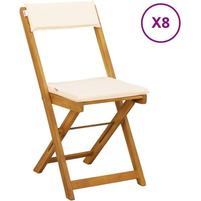 vidaXL Krzesła Bistro na Zewnątrz 8 pcs kremowobiały 40 x 53 x 80 cm vidaXL Krzesła Bistro na Zewnątrz 8 pcs kremowobiały 40 x 53 x 80 cm