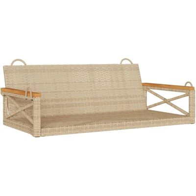 vidaXL Leżak ogrodowy z hamakiem - Polirattan beżowy - 109x62x40 cm vidaXL Leżak ogrodowy z hamakiem - Polirattan beżowy - 109x62x40 cm
