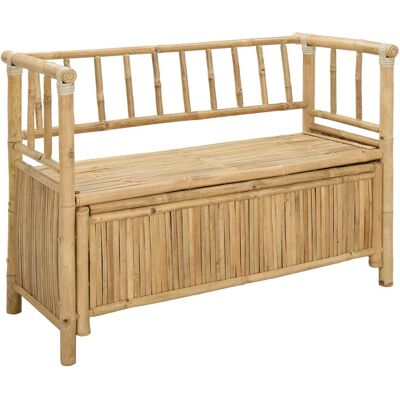 vidaXL Ławka do ogrodu i przechowywania 110 x 47 x 80 cm Bambus vidaXL Ławka do ogrodu i przechowywania 110 x 47 x 80 cm Bambus