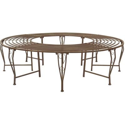 vidaXL Ławka Drzewna 8-Liczba miejsc Ø 160 x 44 cm Stal Antyk Brązowy vidaXL Ławka Drzewna 8-Liczba miejsc Ø 160 x 44 cm Stal Antyk Brązowy