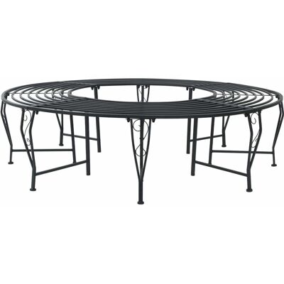 vidaXL Ławka Drzewna 8-Liczba miejsc Ø 160 x 44 cm Stal Czarny Okrągły vidaXL Ławka Drzewna 8-Liczba miejsc Ø 160 x 44 cm Stal Czarny Okrągły