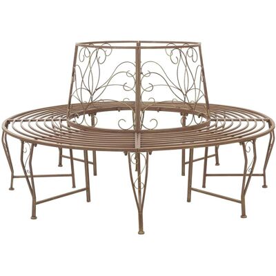 vidaXL Ławka Drzewna 8-Liczba miejsc Ø 160 x 89 cm Stal Antyk Brązowy vidaXL Ławka Drzewna 8-Liczba miejsc Ø 160 x 89 cm Stal Antyk Brązowy