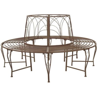vidaXL Ławka Drzewna 8-Liczba miejsc Ø 160 x 89 cm Stal vidaXL Ławka Drzewna 8-Liczba miejsc Ø 160 x 89 cm Stal
