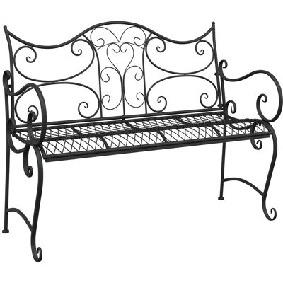 vidaXL Ławka ogrodowa 2-Liczba miejsc 114 x 56,5 x 90 cm Stal Czarny vidaXL Ławka ogrodowa 2-Liczba miejsc 114 x 56,5 x 90 cm Stal Czarny
