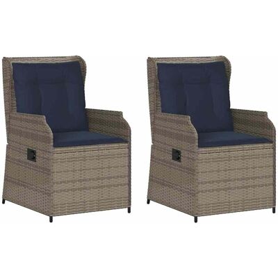 vidaXL Ławka ogrodowa 2 pcs Szary polirattan vidaXL Ławka ogrodowa 2 pcs Szary polirattan