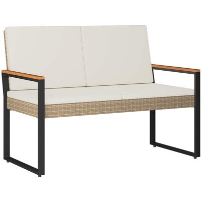 vidaXL Ławka ogrodowa Beżowy i kremowy 107 x 61 x 80 cm polirattan vidaXL Ławka ogrodowa Beżowy i kremowy 107 x 61 x 80 cm polirattan