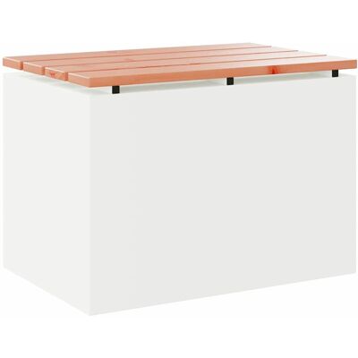 vidaXL Ławka ogrodowa Biały 60 x 40 x 43 cm Stal vidaXL Ławka ogrodowa Biały 60 x 40 x 43 cm Stal