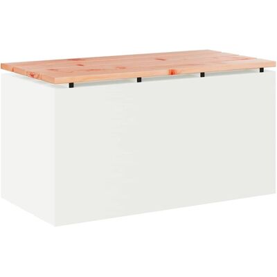 vidaXL Ławka ogrodowa Biały 80 x 40 x 43 cm Stal vidaXL Ławka ogrodowa Biały 80 x 40 x 43 cm Stal