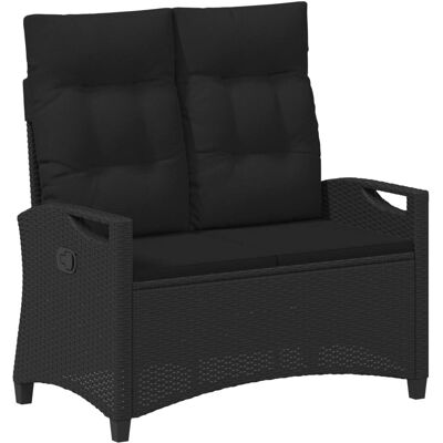 vidaXL Ławka ogrodowa Czarny 105 x 60 x 112 cm Stal i poliester vidaXL Ławka ogrodowa Czarny 105 x 60 x 112 cm Stal i poliester