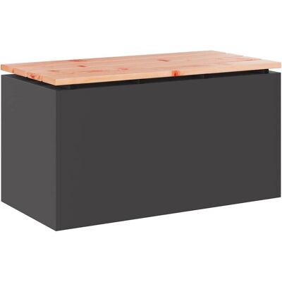 vidaXL Ławka ogrodowa Czarny 80 x 40 x 43 cm Stal vidaXL Ławka ogrodowa Czarny 80 x 40 x 43 cm Stal
