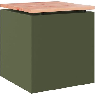 vidaXL Ławka ogrodowa oliwkowy 40 x 40 x 43 cm Stal vidaXL Ławka ogrodowa oliwkowy 40 x 40 x 43 cm Stal