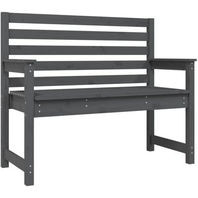 vidaXL Ławka ogrodowa, szara, 109x48x91,5 cm, lite drewno sosnowe vidaXL Ławka ogrodowa, szara, 109x48x91,5 cm, lite drewno sosnowe