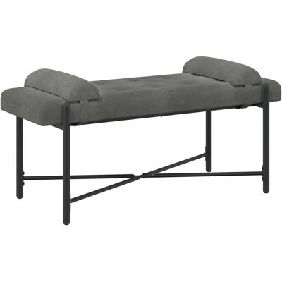 vidaXL Ławka z guzikami i poduszkami ciemnoszary 110 x 40 x 46 cm vidaXL Ławka z guzikami i poduszkami ciemnoszary 110 x 40 x 46 cm