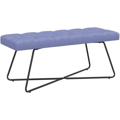 vidaXL Ławka z guzikami Niebieski dżins 110 x 40 x 46 cm tkanina vidaXL Ławka z guzikami Niebieski dżins 110 x 40 x 46 cm tkanina