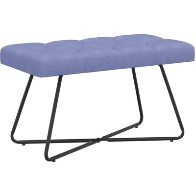vidaXL Ławka z guzikami Niebieski dżins 80 x 40 x 46 cm tkanina vidaXL Ławka z guzikami Niebieski dżins 80 x 40 x 46 cm tkanina