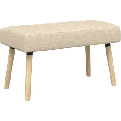 vidaXL Ławka z kanalikowym pikowaniem kremowy 80 x 40 x 46 cm tkanina vidaXL Ławka z kanalikowym pikowaniem kremowy 80 x 40 x 46 cm tkanina
