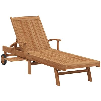 vidaXL Leżak z poduszką Brązowy 195 x 59 x 78,5 cm Lite drewno teakowe vidaXL Leżak z poduszką Brązowy 195 x 59 x 78,5 cm Lite drewno teakowe