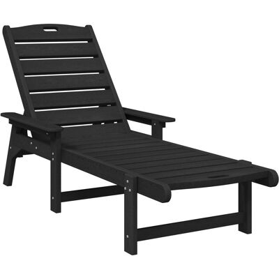 vidaXL Leżaki słoneczne 2 szt. czarny 162x53x98,5 cm HDPE vidaXL Leżaki słoneczne 2 szt. czarny 162x53x98,5 cm HDPE