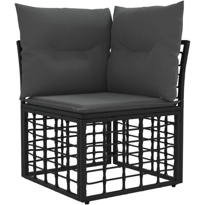 vidaXL Modularna narożna sofa ogrodowa Czarny polirattan vidaXL Modularna narożna sofa ogrodowa Czarny polirattan