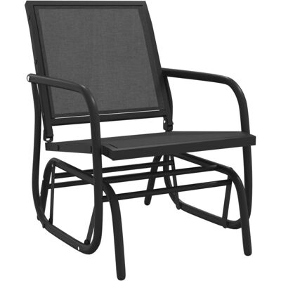 vidaXL Ogrodowy fotel bujany, czarny, 61x76x87 cm, textilene i stal vidaXL Ogrodowy fotel bujany, czarny, 61x76x87 cm, textilene i stal