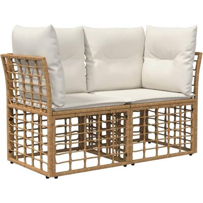vidaXL Ogrodowy loveseat 2 pcs Naturalny i Kremowy Biały polirattan vidaXL Ogrodowy loveseat 2 pcs Naturalny i Kremowy Biały polirattan