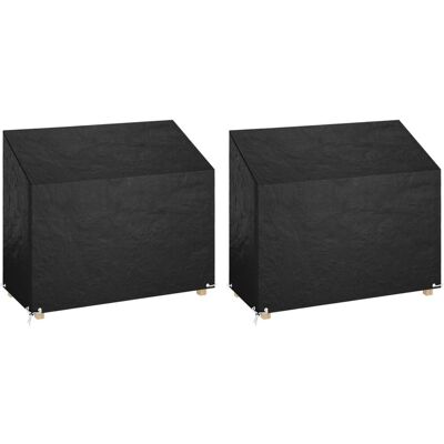 Okrycia na ławkę ogrodową vidaXL 2 szt. 8 oczek 160x70x70/88 cm Czarny - Pokrowiec na ławkę Okrycia na ławkę ogrodową vidaXL 2 szt. 8 oczek 160x70x70/88 cm Czarny - Pokrowiec na ławkę