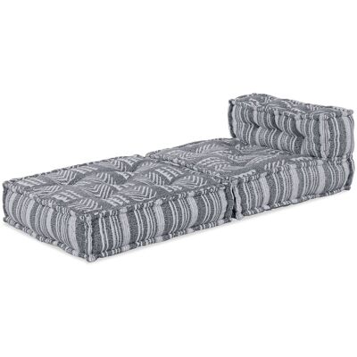 vidaXL Puf Szary Bawełna - Pufa vidaXL Puf Szary Bawełna - Pufa