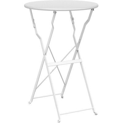 vidaXL Składany stół bistro Biały Ø50x71 cm ze stali malowanej vidaXL Składany stół bistro Biały Ø50x71 cm ze stali malowanej