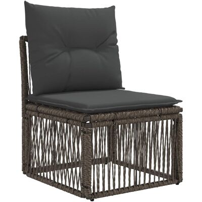 vidaXL Sofa bez podłokietników Szary polirattan vidaXL Sofa bez podłokietników Szary polirattan