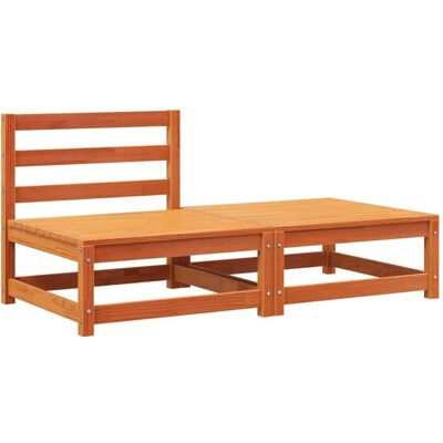 vidaXL Sofa ogrodowa bez podłokietników, z podnóżkiem, woskowy brąz vidaXL Sofa ogrodowa bez podłokietników, z podnóżkiem, woskowy brąz