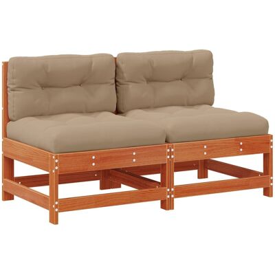 vidaXL Sofa Środkowa do Ogrodu Lite drewno sosnowe Woskowany brąz vidaXL Sofa Środkowa do Ogrodu Lite drewno sosnowe Woskowany brąz