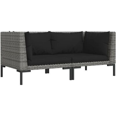 vidaXL - 229535 - ciemny szary rattán - zestaw sof ogrodowych vidaXL - 229535 - ciemny szary rattán - zestaw sof ogrodowych